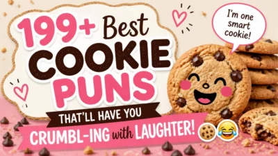 Get 199+ funny, family-friendly cookie puns about baking, chocolate chips, and dough—perfect for kids, captions, and daily laughs! 🍪😂